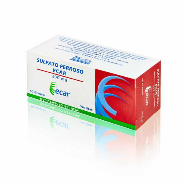 SULFATO FERROSO 200 MG X 50 GRAGEAS