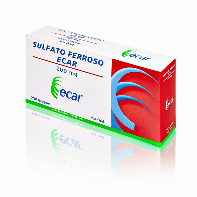 SULFATO FERROSO 200 MG X 250 GRAGEAS