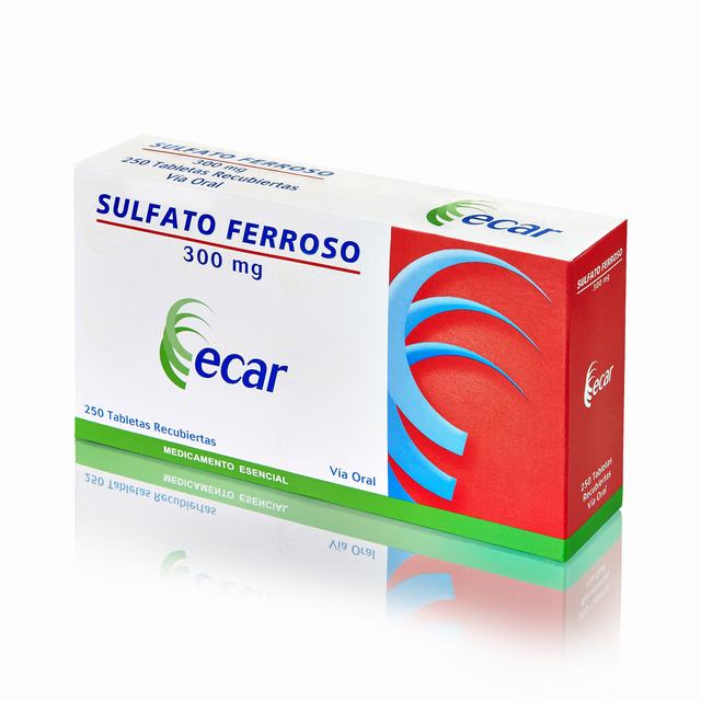 SULFATO FERROSO 300 MG X 250 TABLETAS
