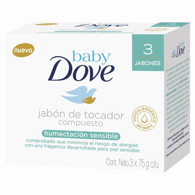 3 JABONES DOVE BABY HUMEC.SENSIBLE 75 GR - REG. INVIMA NSOC10982-21CO