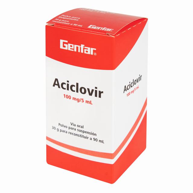 ACICLOVIR 100 MG SUSPENSION 90 ML GF - VENTA CON FORMULA MEDICA - REG. INVIMA 2016M-003061-R2