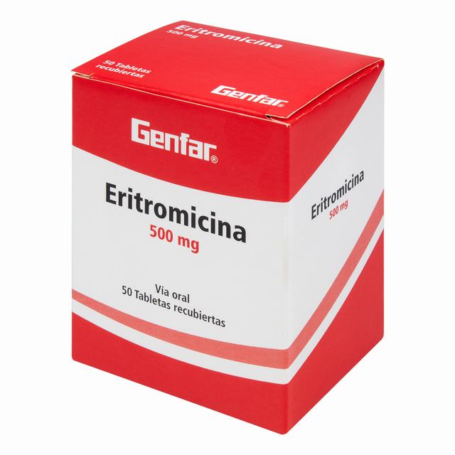 ERITROMICINA 500 MG X 50 TABLETAS