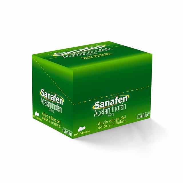 SANAFEN 500 MG 100 TBS LP - ACETAMINOFEN