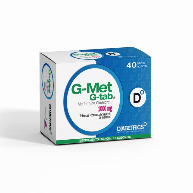 G MET TABS 1000 MG 40 TABLETAS - METFORMINA