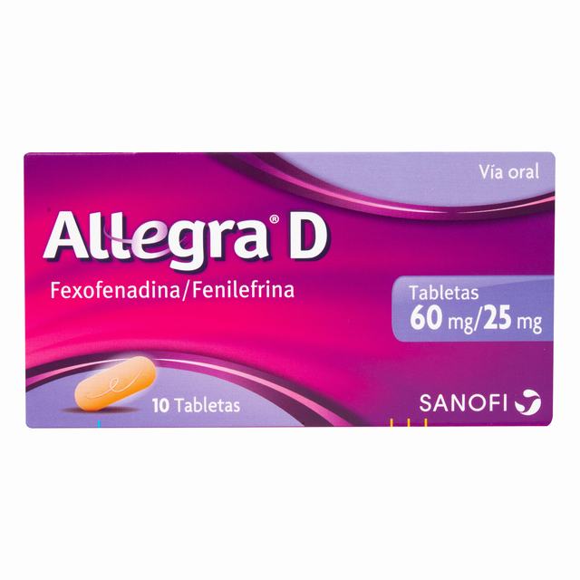 ALLEGRA D 60 MG/25 MG 10 TBS - VENTA CON FORMULA MEDICA