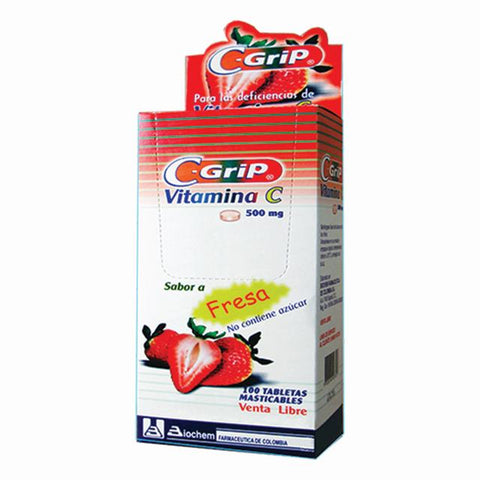 C GRIP VIT.C MASTICABLE FRESA 100 TBS