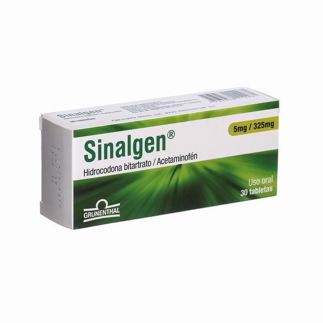 SINALGEN 5/325 MG X 30 TABLETAS - BITARTRATO DE HIDROCODONA + ACETAMINOFEN