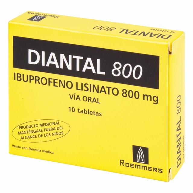 DIANTAL 800 MG 10 TABLETAS - IBUPROFENO