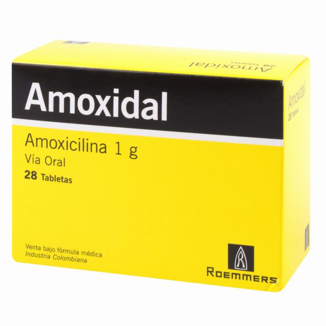 AMOXIDAL 1 GRAMO 28 TABLETAS - AMOXICILINA