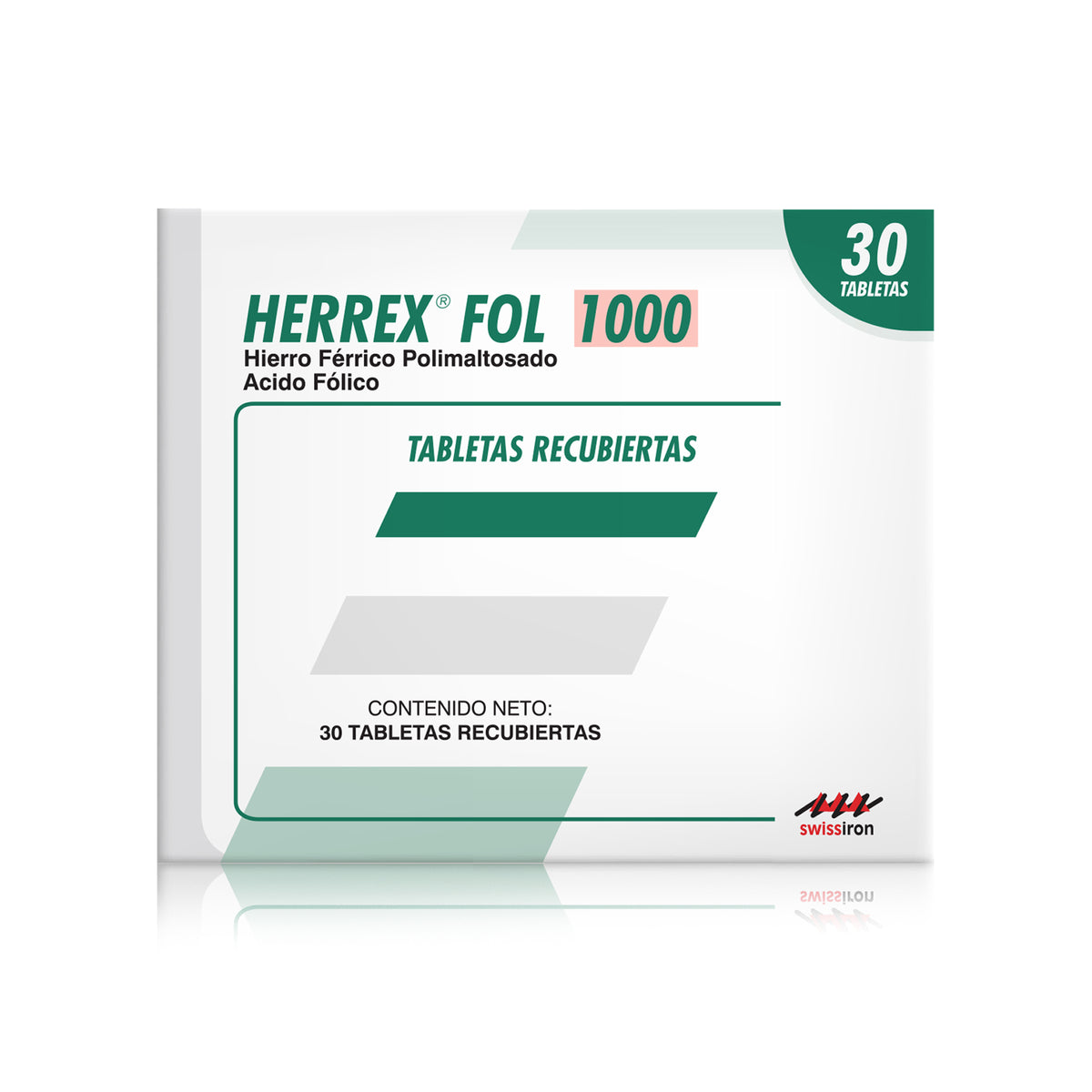 HERREX FOL 1000 MG 30 TBS - HIERRO + ACIDO FOLICO