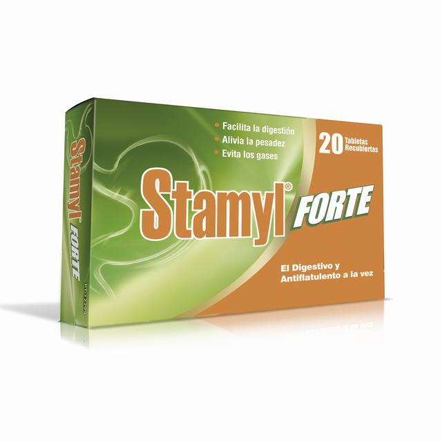 STAMYL FORTE X 20 TABLETAS - SIMETICONA + PANCREATINA