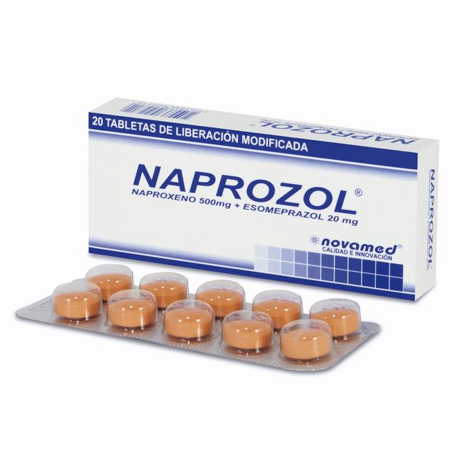 NAPROZOL 500 MG X 20 TABLETAS - NAPROXENO + ESOMEPRAZOL