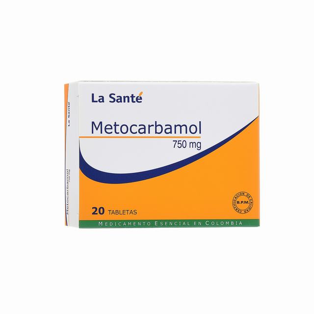 METOCARBAMOL 750 MG X 20 TABLETAS
