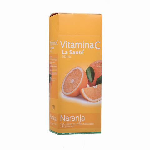 VITAMINA C 500 MG NARANJA X 100 TABLETAS - VENTA CON FORMULA MEDICA