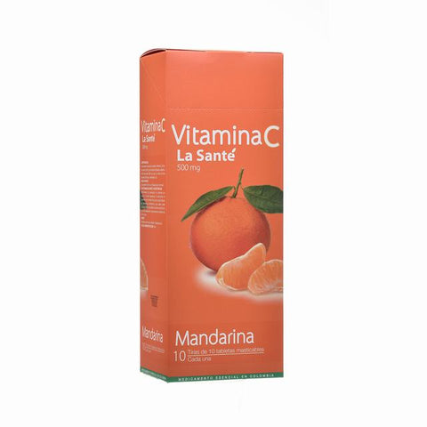 VITAMINA C 500 MG MANDARINA X 100 TABLETAS - VENTA CON FORMULA MEDICA