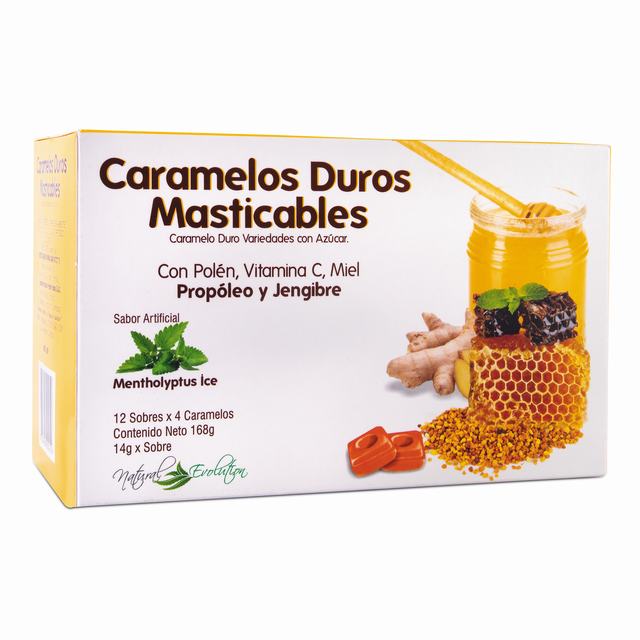 CARAMELOS DUROS MASTICABLES X 12 SOBRES - REG. INVIMA RSAV16172715
