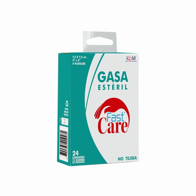 GASA NO TEJIDA ESTERIL 3X3 YD X 2 UND X 12 SOBRES