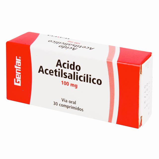 ACIDO ACETILSALICILICO 100 MG 30 TBS GF - VENTA CON FORMULA MEDICA - REG. INVIMA 2013M-0002447-R1