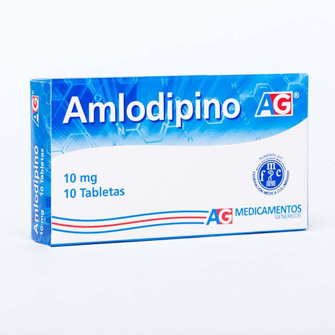 AMLODIPINO 10 MG 10 TABLETAS AG - VENTA CON FORMULA MEDICA