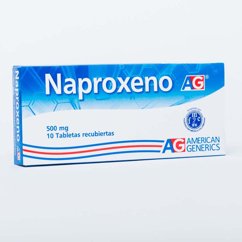 NAPROXENO 500 MG 10 TABLETAS AG - VENTA CON FORMULA MEDICA - REG. INVIMA 2018M-009363-R1