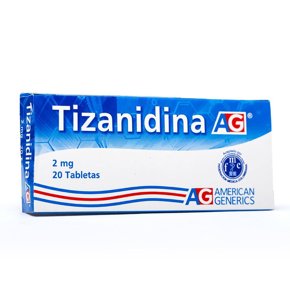 TIZANIDINA 2 MG 20 TABLETAS AG - VENTA CON FORMULA MEDICA