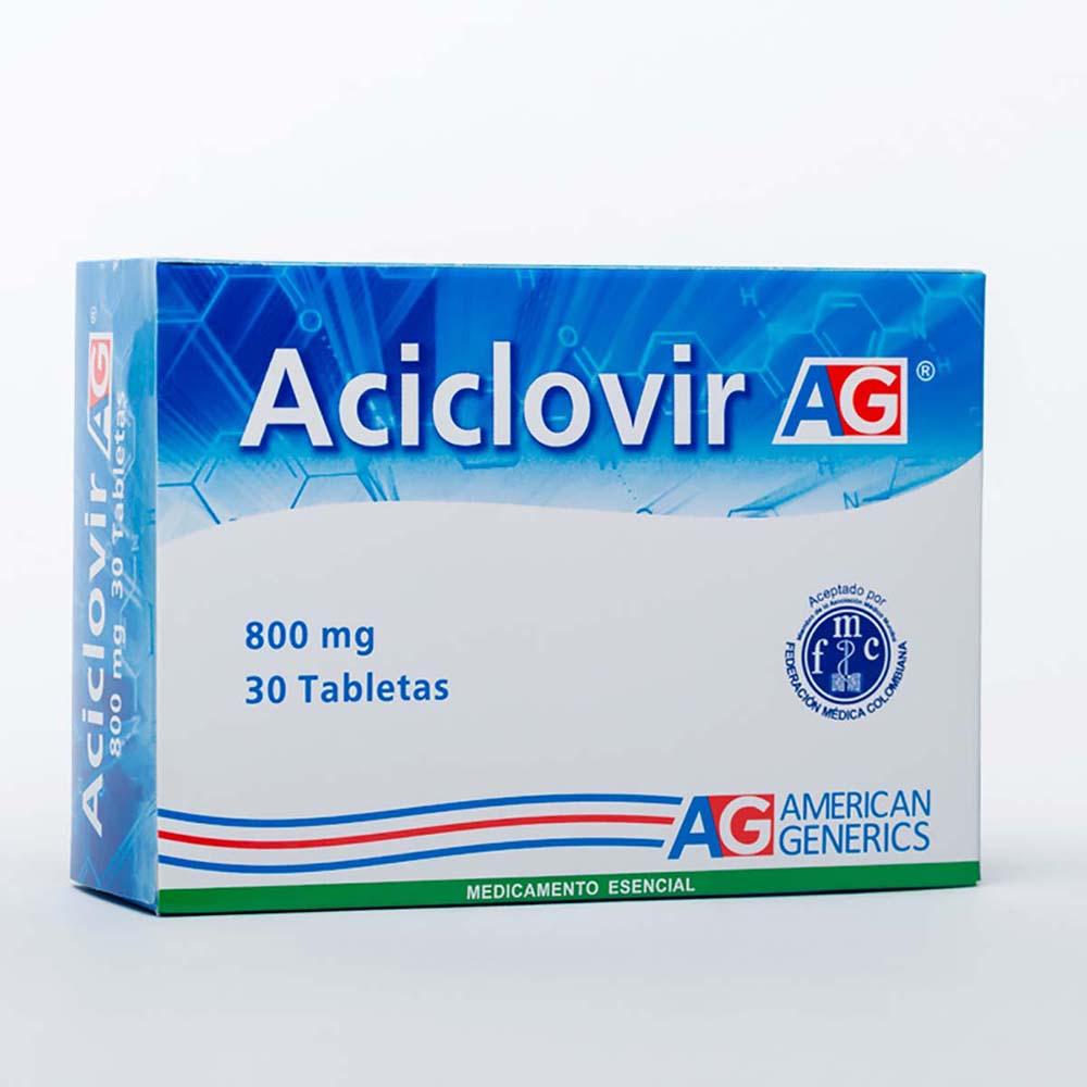 ACICLOVIR 800 MG 30 TBS AG - VENTA CON FORMULA MEDICA - REG. INVIMA 2018M-0013834R1