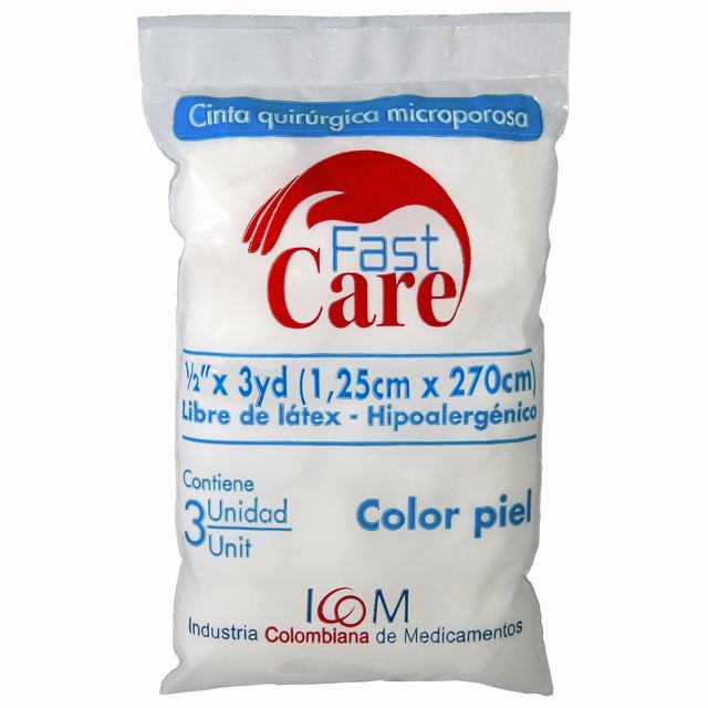 CITAN MICROPOROSA COLOR PIEL FAST CARE 1/2X3 YD X 3 UNIDADES