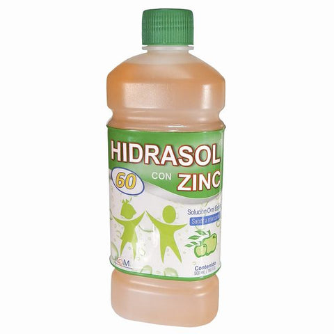 HIDRASOL 60 ZINC MANZANA X 500 ML - REG. INVIMA 2015M-0015701