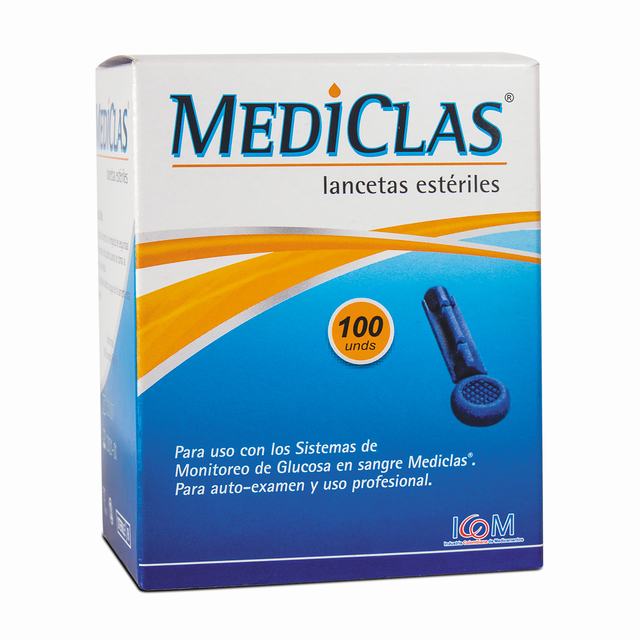 LANCETAS GLUCOMETRIA MEDICLAS X 100 UDS - REG. INVIMA 2019DM-0019988