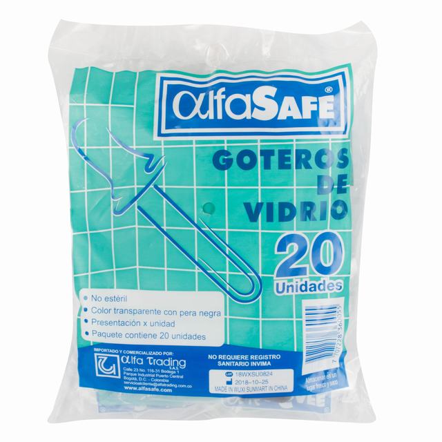GOTERO DE VIDRIO ALFA BOLSA X 20 UDS