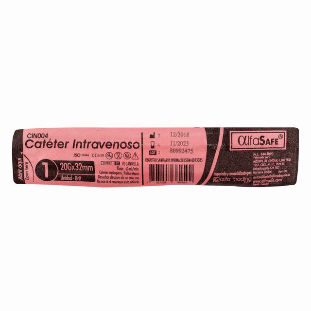 CATETER ALFA INTRAVE 20G X1 1/4 32 MM