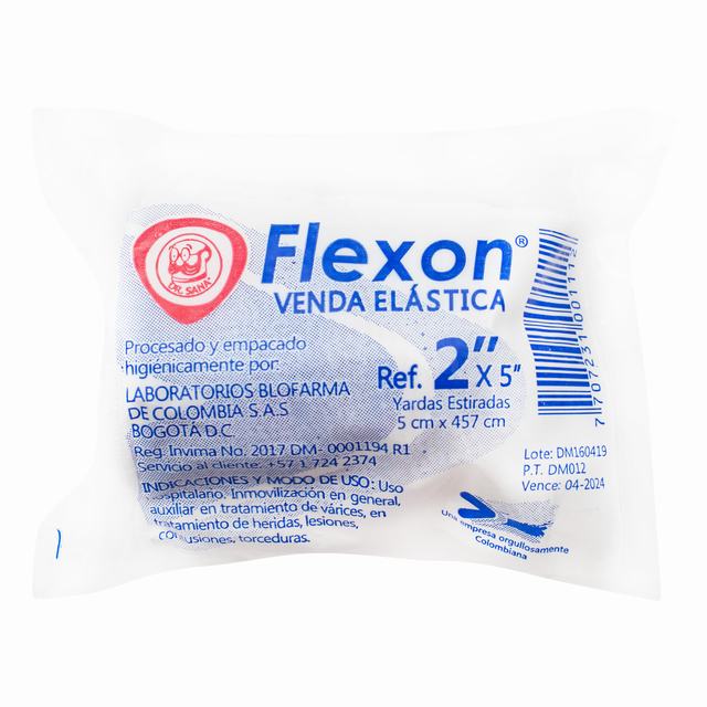 VENDA ELASTICA BLANCA FLEXON 2X5 - REG. INVIMA 2017DM-0001194-R1