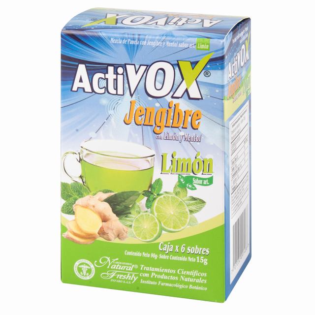ACTIVOX JENGIBRE-LIMON 6 SOBRES - REG. INVIMA NSA-0006127-2018