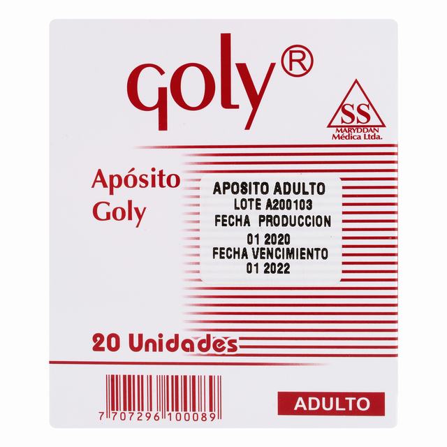 APÓSITO OCULAR GOLY ADULTOS X 20 UDS - REG. INVIMA 2015DM-0013143