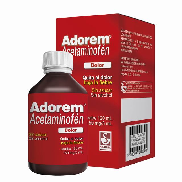 ADOREM ACETAMINOFEN 150 MG JARABE 120 ML - REG. INVIMA 2022M-001870-R5