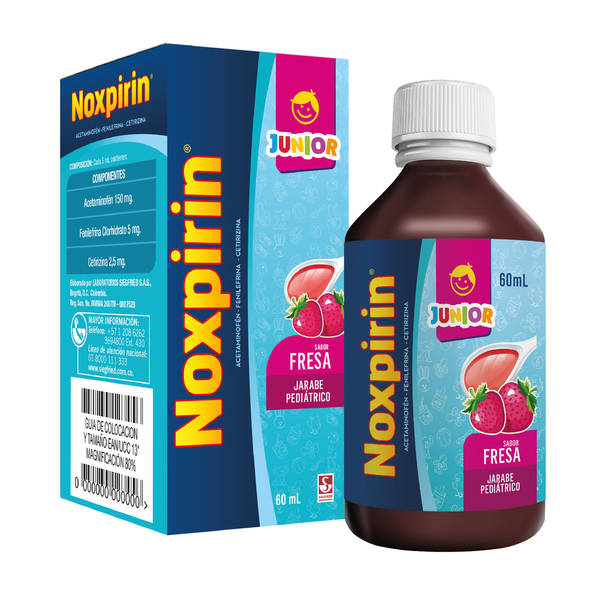 NOXPIRIN JUNIOR F JARABE X 60 ML - VENTA CON FORMULA MEDICA - REG. INVIMA 2007M-0007528