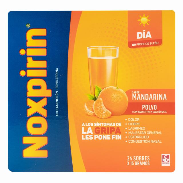 NOXPIRIN F JUGO DÍA MANDARINA X 24 SOBRES - ACETAMINOFEN + FENILEFRINA