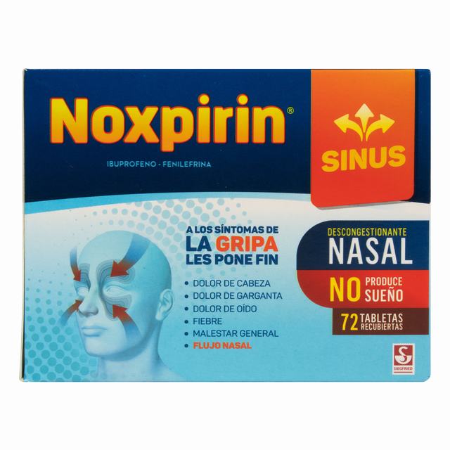 NOXPIRIN SINUS 72 TABLETAS - IBUPROFENO + FENILEFRINA