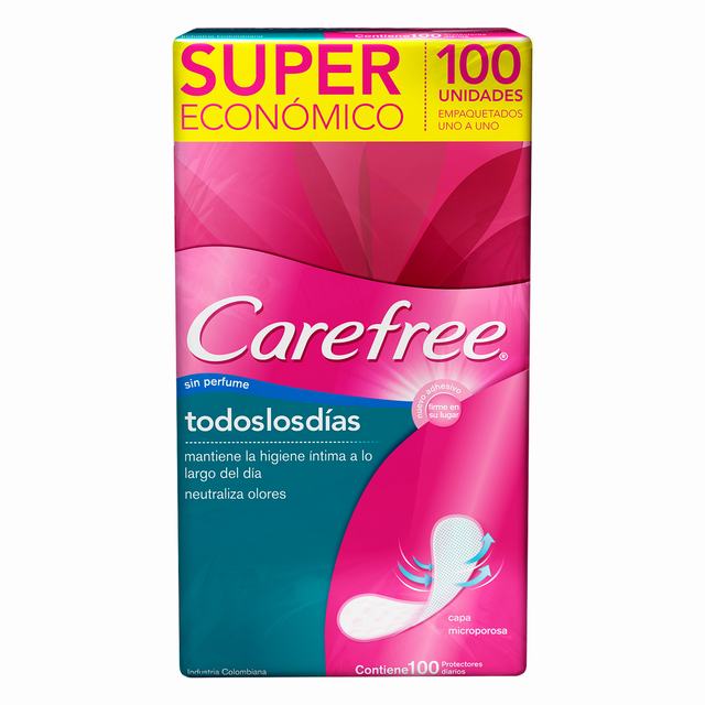 PROT.CAREFREE TODOS LOS DIAS 100 UND S.P - REG. INVIMA NSOA02700-14CO