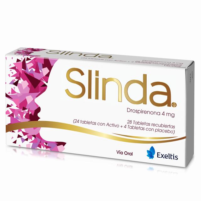 SLINDA DROSPIRENONA 4MG 28 TABLETAS - VENTA CON FORMULA MEDICA - REG. INVIMA 2019M-0019534