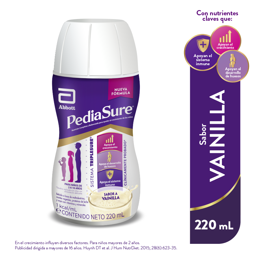 PEDIASURE LIQ.VAINILLA BOTELLA 220 ML - REG. INVIMA RSA-004217-2017