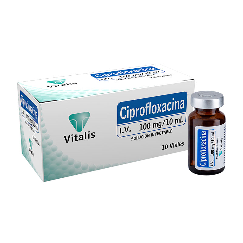 Ciprofloxacina 100 mg/10 ml x 1 ampolla