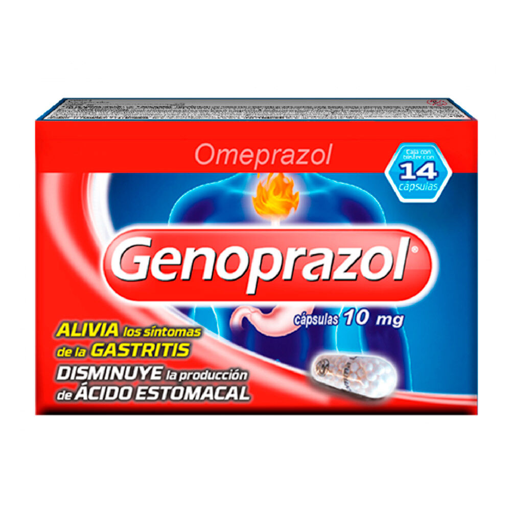 GENOPRAZOL 10 MG 14 CAPSULAS - VENTA CON FORMULA MEDICA - REG. INVIMA 2014M-0015571