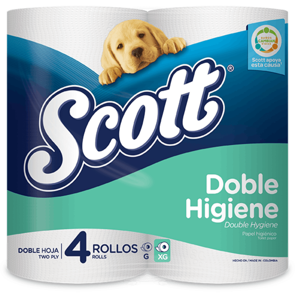PAPEL HIG SCOTT DOBLE HOJA XG 4 ROLLOS
