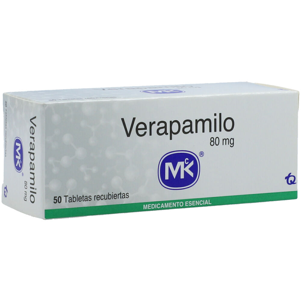 VERAPAMILO 80 MG 50 TBS MK(P)9480 - VENTA CON FORMULA MEDICA - REG. INVIMA 2010M-003325-R3