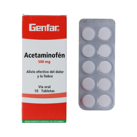 ACETAMINOFÉN 500 MG X 100 TABLETAS - VENTA CON FORMULA MEDICA