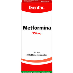 METFORMINA 500 MG 30 TABLETAS GENFAR