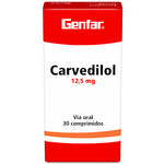 CARVEDILOL 12.5 MG 30 TBS GF(M)14820 - VENTA CON FORMULA MEDICA - REG. INVIMA 2010M-0010492